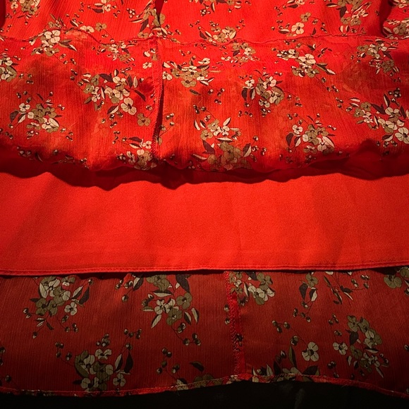 Zara Off-Shoulder Chiffon Floral Midi Dress size M - Picture 6 of 11